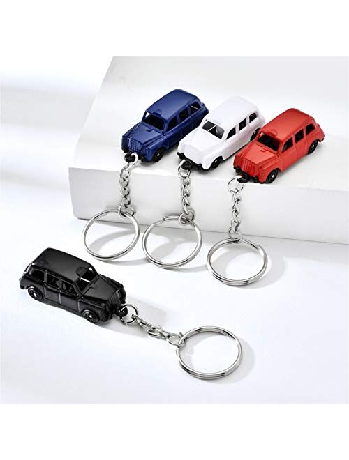 JZYZSNLB Keychain Four Color Taxi Key Chain High Quslity Zinc Alloy Car Keychain for Men Fashion Jewelry Key Chain Ring for Key (Color : Red)