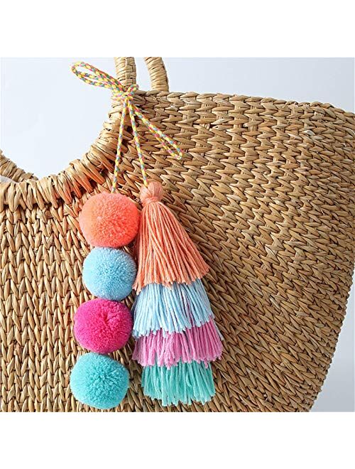 JZYZSNLB Keychain 1pc Keychain Bag Hanging Gradient Colors Key Chain Key Holder Jewelry Gift for Women (Color : Colorful2)