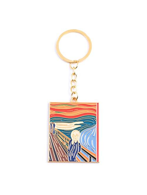JZYZSNLB Keychain Keychains Classic Starry Sky Collection Oil Painting Metal Keyring for Artist Key Holder Gift (Color : K822)