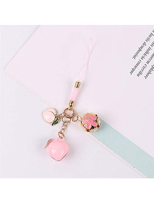 JZYZSNLB Keychain Creative Asakusa Pink Peach Ring Keychain Keyring Earphones Bag Hanging Key Chain Gift (Color : 02)