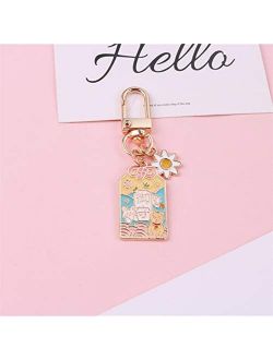 JZYZSNLB Keychain Keychain Portable Lucky Fortune Ornament Women Metal Car Bag Trinkets (Color : Blue Bless)