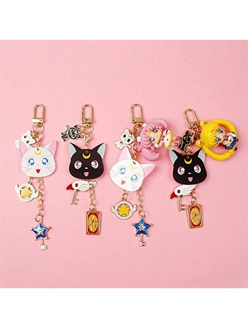 JZYZSNLB Keychain Cartoon Keychain for Girl Women Trinket Metal Key Chains Ring Car Bag Pendent Charm Child Toys (Color : 5)