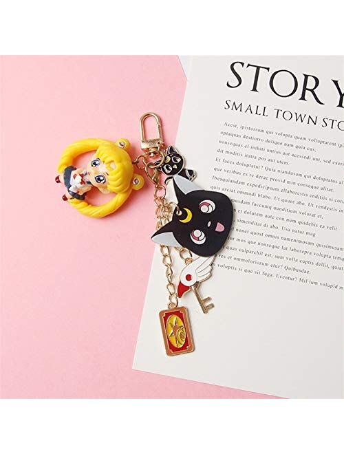 JZYZSNLB Keychain Cartoon Keychain for Girl Women Trinket Metal Key Chains Ring Car Bag Pendent Charm Child Toys (Color : 5)