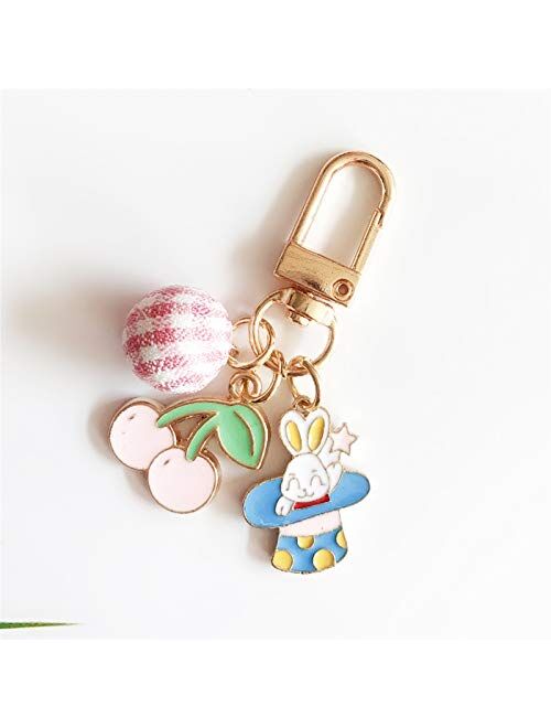 JZYZSNLB Keychain Metal Ballet Girls Unicorn Astronaut Spaceman Keychain Keyring Accessories Case Protective Cover Bag Keyrings (Color : 004, Size : 6 cm)