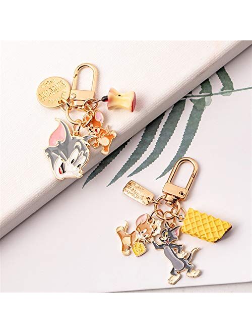 JZYZSNLB Keychain Anime Pendant Key Chain Cartoon Animal Alloy Cute Women Souvenir Fashion Keychain Keyring Gift (Color : 2)