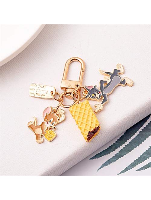 JZYZSNLB Keychain Anime Pendant Key Chain Cartoon Animal Alloy Cute Women Souvenir Fashion Keychain Keyring Gift (Color : 2)