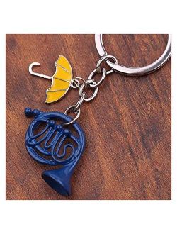 Fylsdes Cartoon Keychain 1pc a lot HIMYM How I Met Your Mother Yellow Umbrella Mother Blue French Horn Keychain F2 Interior Accessories (Color : Blue)