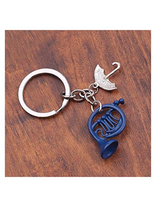 Fylsdes Cartoon Keychain 1pc a lot HIMYM How I Met Your Mother Yellow Umbrella Mother Blue French Horn Keychain F2 Interior Accessories (Color : Blue)