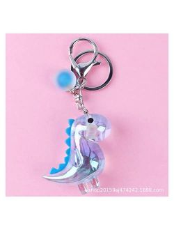 Fylsdes Cartoon Keychain Fashion Cartoon Dinosaur Keychain Cute Animal Doll Pendant Keyring Car Bag Key Chain for Women Couple Keyfob Gift Interior Accessories (Color : 0