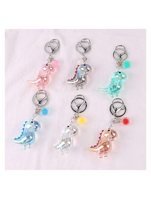 Fylsdes Cartoon Keychain Fashion Cartoon Dinosaur Keychain Cute Animal Doll Pendant Keyring Car Bag Key Chain for Women Couple Keyfob Gift Interior Accessories (Color : 0