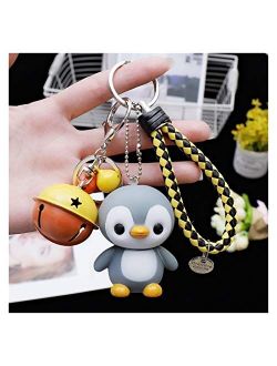 Fylsdes Cartoon Keychain Creative Cute Cartoon Little Penguin Doll car Keychain Creative Male and Female Bag Key Chain Ring Pendant Interior Accessories (Color : Red)