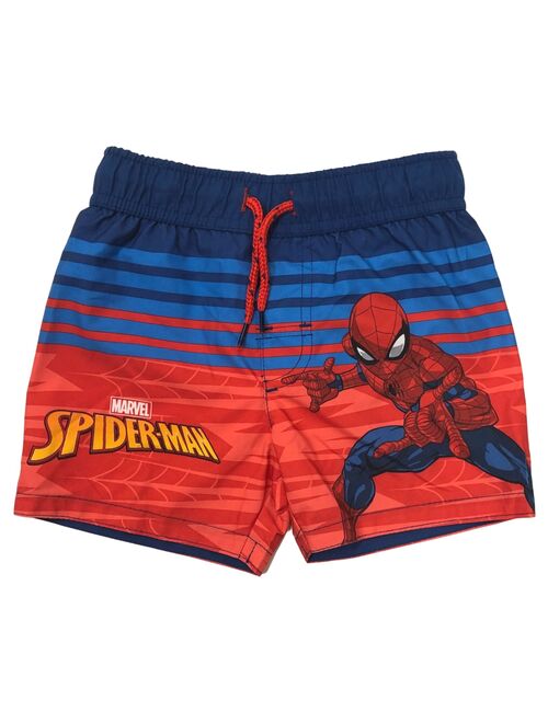 Marvel Toddler Boys Blue & Red Spider-Man Spider Man Swim Trunks Board Shorts
