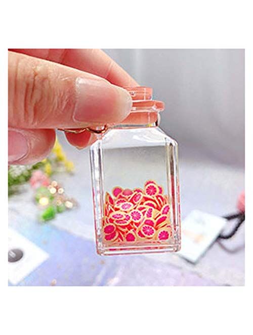 Fylsdes Cartoon Keychain 1Pc Creative Popsicle Glitter Key Chain Quicksand Keychain Liquid Floating Fruit Keyring Backpack Pendant Gift Interior Accessories (Color : 7)