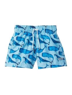 Boys Little Blue Free Willy Print Drawstring Tie Swim Shorts