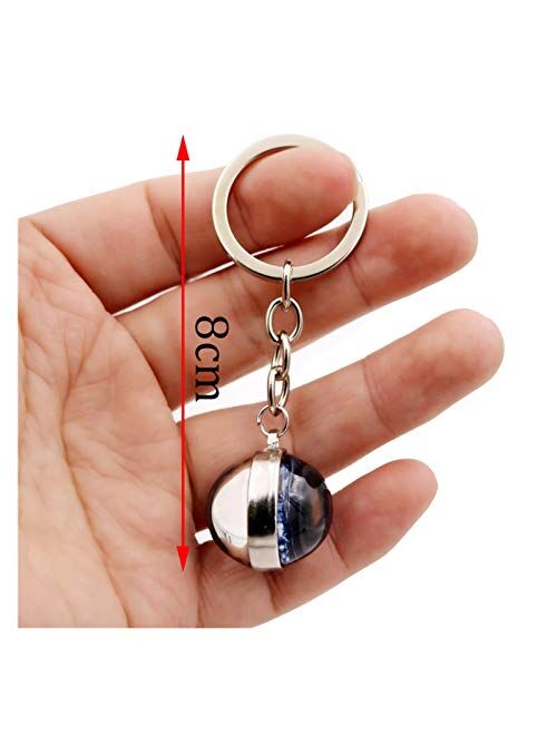 Fylsdes Cartoon Keychain Keychain Classical Glass Ball Keychain Interior Accessories (Color : 10)
