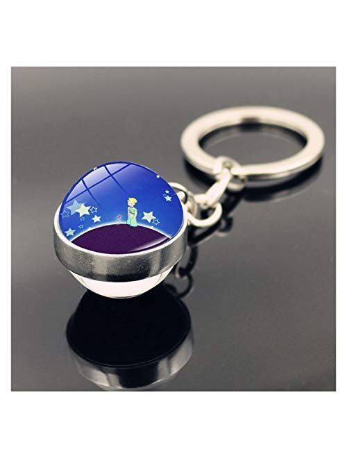 Fylsdes Cartoon Keychain Keychain Classical Glass Ball Keychain Interior Accessories (Color : 10)