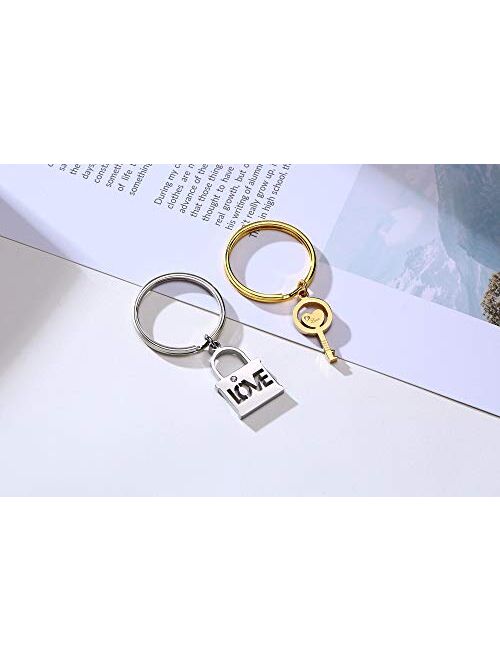 Fashion Lover Couple Keychain Boyfriend Engraved Keychain Key Ring Gift MP