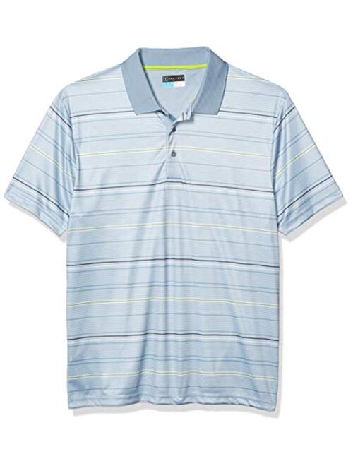 PGA TOUR Men's Short Sleeve Striped Polo Shirt