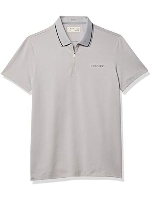 Calvin Klein Men's Move 365 Short Sleeve Quick Dry Moisture Wicking Logo Polo Shirt