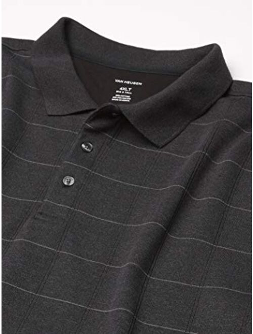 Van Heusen Men's Big & Tall Big and Tall Flex Long Sleeve Jaspe Windowpane Polo Shirt
