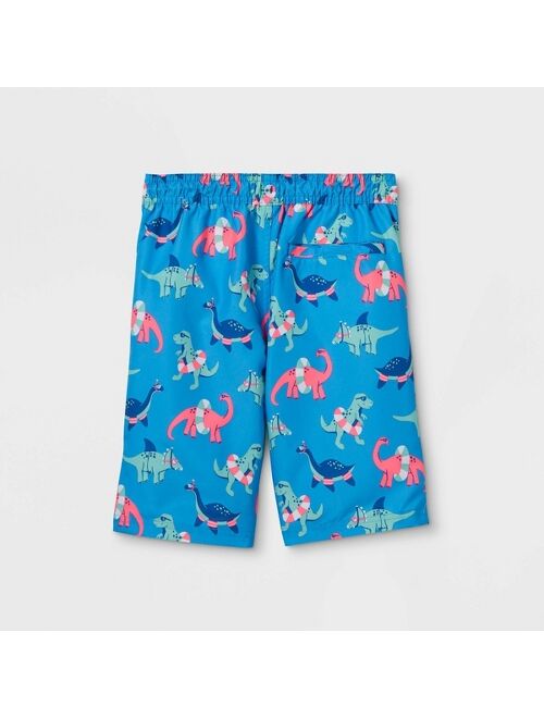 Boys' Dinosaur with Floaties Swim Trunks - Cat & Jack™ Blue