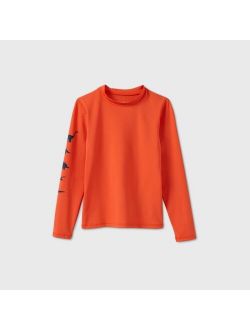 Boys' Long Sleeve Dino Rash Guard Swim Shirt - Cat & Jack™ Orange