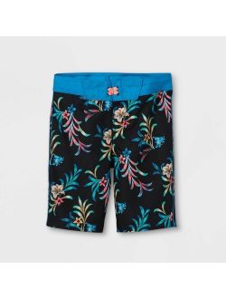 Boys' Floral Leaf Print Swim Trunks - art class™ Blue