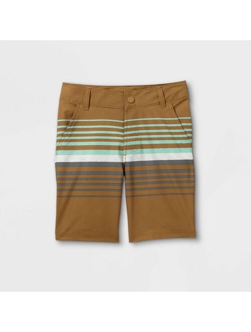 Boys' Hybrid Striped Swim Trunks - art class™ Camo Green