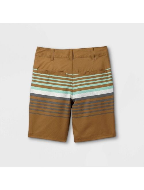 Boys' Hybrid Striped Swim Trunks - art class™ Camo Green