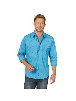 Men's Retro Two Pocket Long Sleeve Snap Shirt