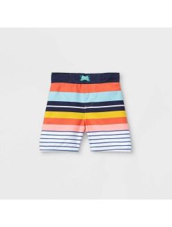 Toddler Boys' Retro Striped Swim Trunks - Cat & Jack