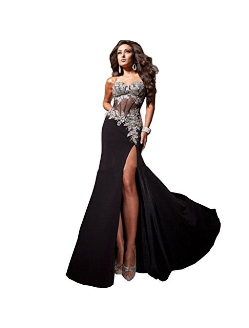 Sexy Side-Split Bridesmaid Evening Formal Party Ball Gown Prom Long Dress