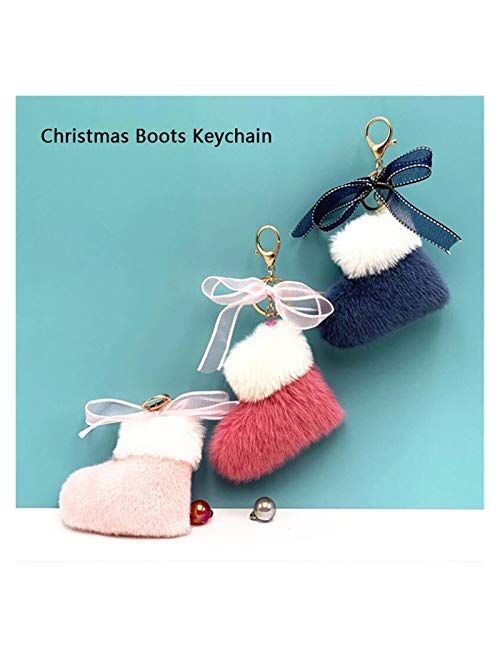 Fylsdes Cartoon Keychain Fashion Cartoon Plush Christmas Boots Pendant Gift Cute for Girls Keychain for Key Chain Decoration (Color : 1)