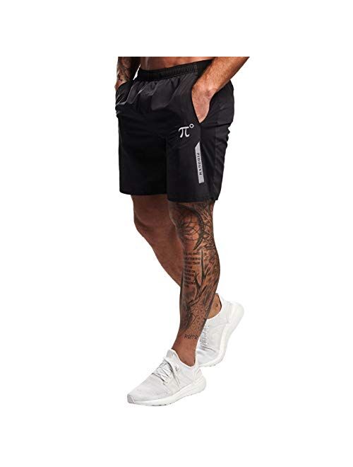 PIDOGYM Men's 7" Athletic Running Shorts Quick Dry Gym Workout Shorts with Reflective Taping