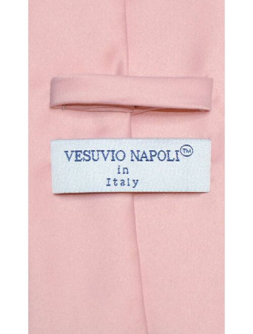 Vesuvio Napoli NeckTie Solid DUSTY PINK Color Men's Neck Tie