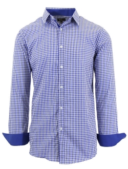 Men's Long Sleeve Printed Dress Shirt With Chest Pocket