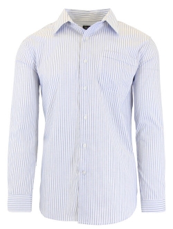 Men's Long Sleeve Printed Dress Shirt With Chest Pocket