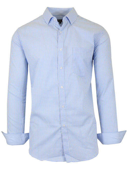 GBH Men's Long Sleeve Printed Dress Shirt With Chest Pocket