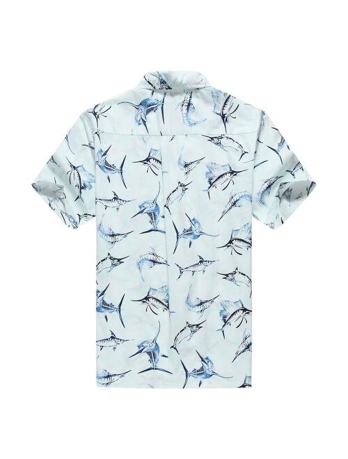 Hawaiian Shirt Aloha Shirt in Blue Marlin Fish