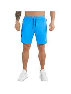 Wangdo Men's Workout Shorts 7" Running Shorts Athletic Bike Shorts Gym Shorts for Men with Zipper Pocket