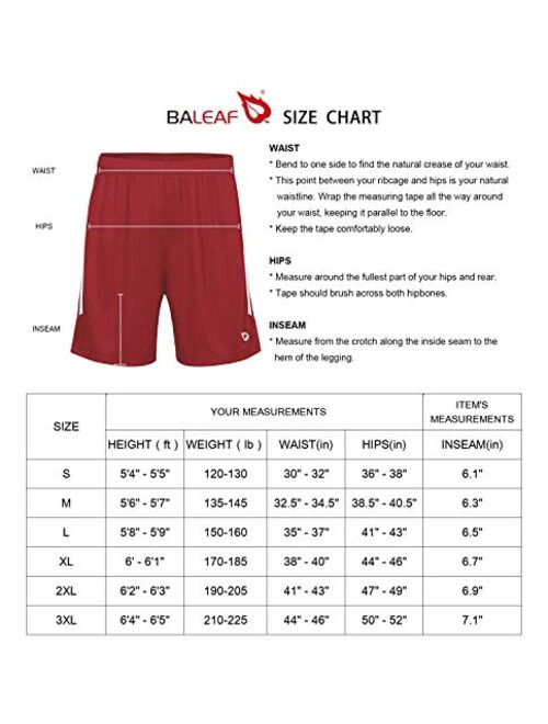 BALEAF Men's 6.5‘’ 2-Pack Athletic Soccer Shorts Lightweight Loose-Fit UPF 50+ Gym Workout Training with Drawstrings