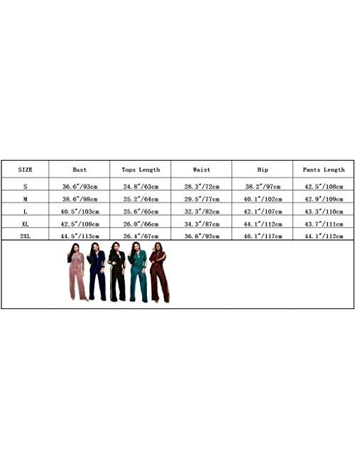 Two Pice Outfits for Women Sweatsuits - Velvet Tracksuit Set Zip Jackets Tops and Sweatpants Jogging Suit