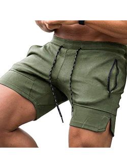 Men's Gym Workout Shorts Weightlifting Squatting Short Fitted Training Bodybuilding Jogger with Pocket