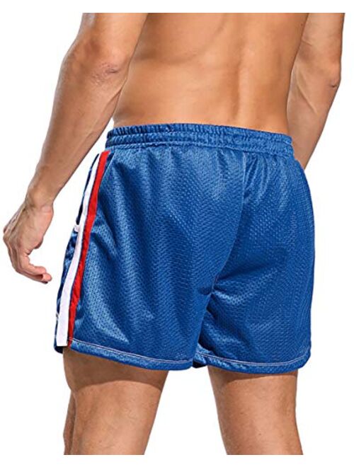 TEXFIT 3-Pack Men’s Gym Shorts with Quick Dry Mesh Fabric Athletic Shorts 