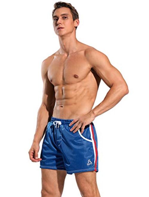 TEXFIT 3-Pack Men’s Gym Shorts with Quick Dry Mesh Fabric Athletic Shorts 