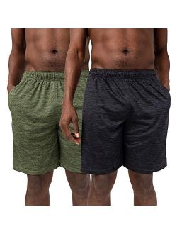Alive Men's Quick Dry Active Athletic Performance Workout Knit Shorts Single and Two Pack Shorts