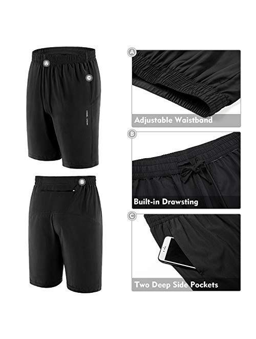 CAMEL CROWN Men's Running Shorts Quick Dry Gym Athletic Workout Training Tennis Lightweight Active Shorts No Liner