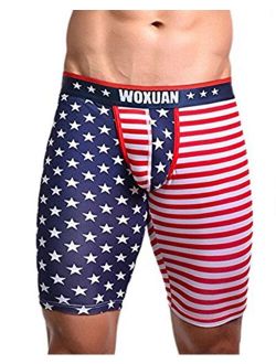 Banana Bucket Men’s American Flag Running Workout Gym Summer Tight Shorts