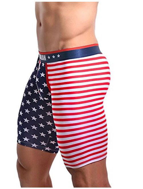 Banana Bucket Men’s American Flag Running Workout Gym Summer Tight Shorts