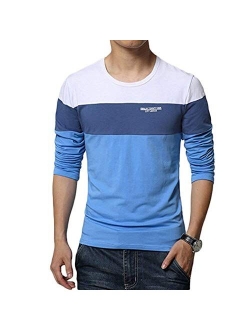 Banana Bucket Mens Contrast Color Stitching T-Shirt Premium Fitted Long-Sleeve